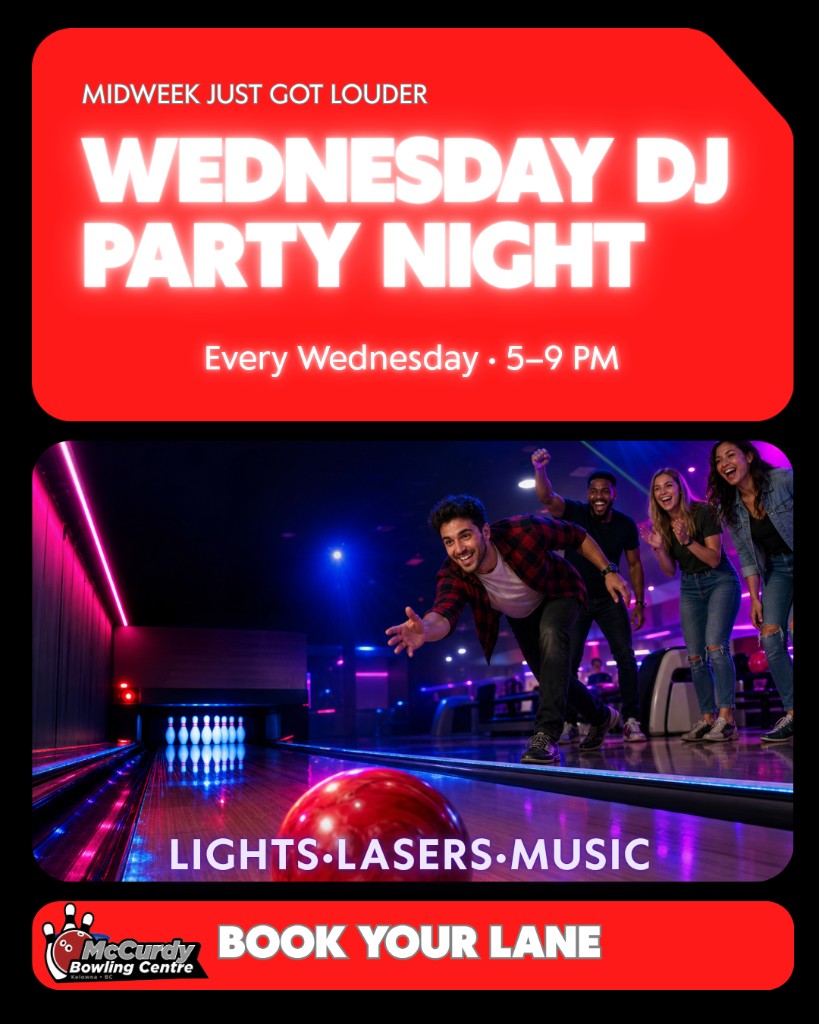Polished Instagram concept for McCurdy Bowling Centre Wednesday DJ Party Night